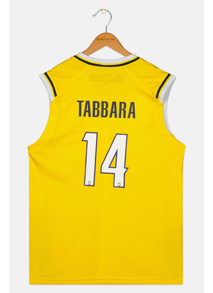 Kids Boy TABBARA 14 Sports Fit Sleeveless FIBA Jersey, Yellow