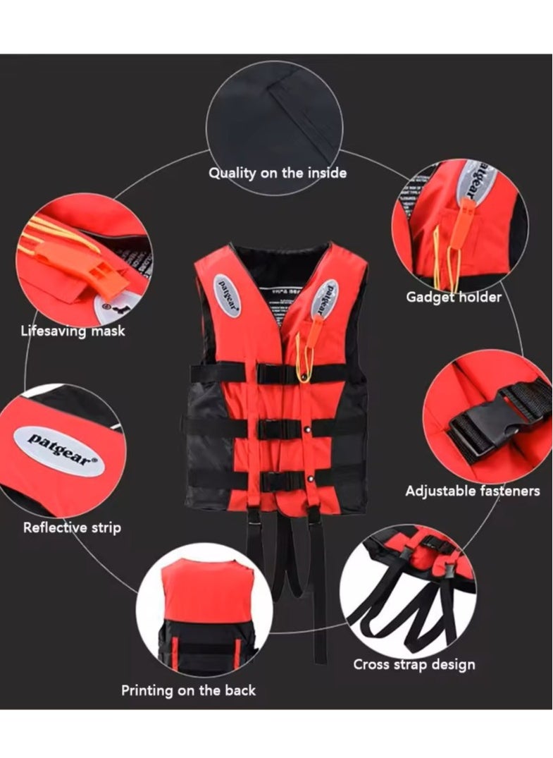 Swimming jacket, latest model, safety jackets, size XXL (red)