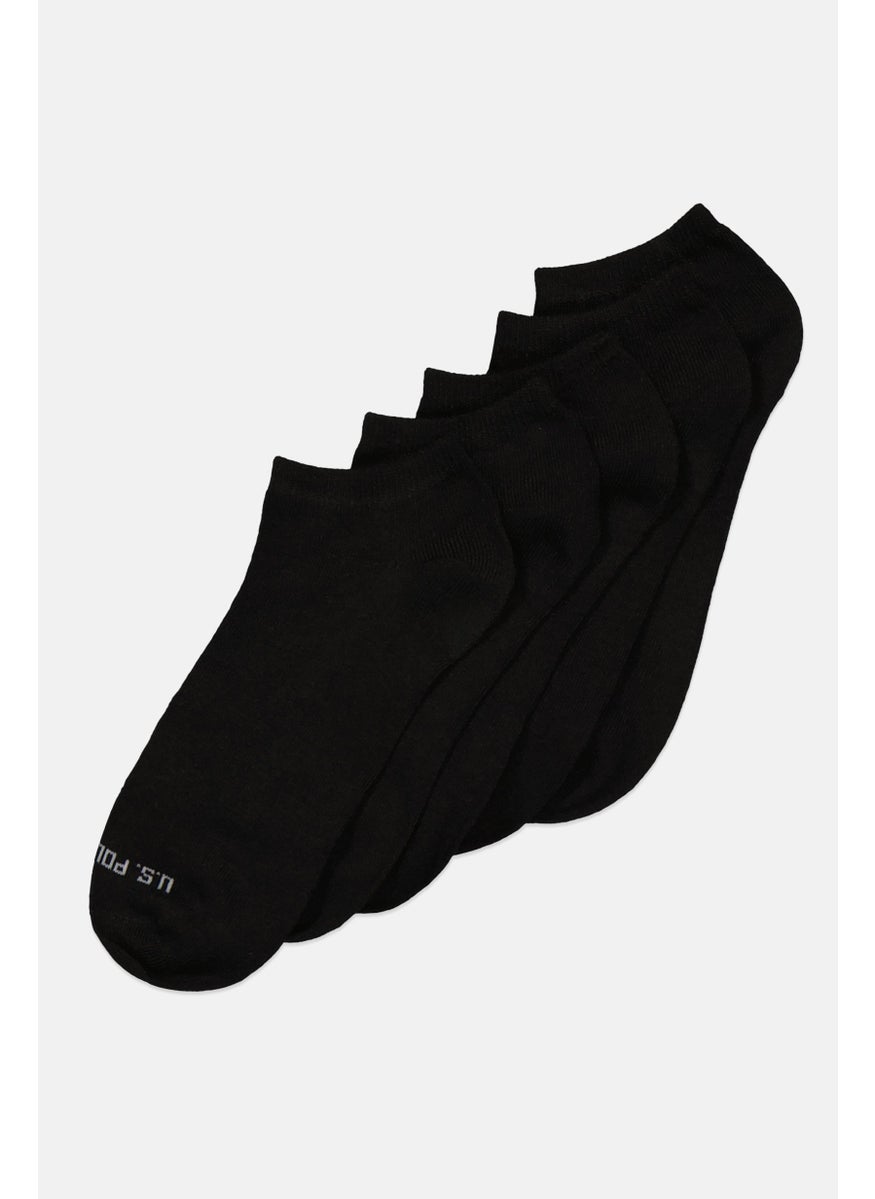 Women 10 Pieces Brand Logo Low Cut Socks, Black