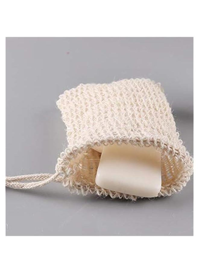 5PC Stylish Nice Natural Cotton And Linen Shower Exfoliating Sponge Bag Comfortable Bubble Net Soap Protective Bag Foam net
