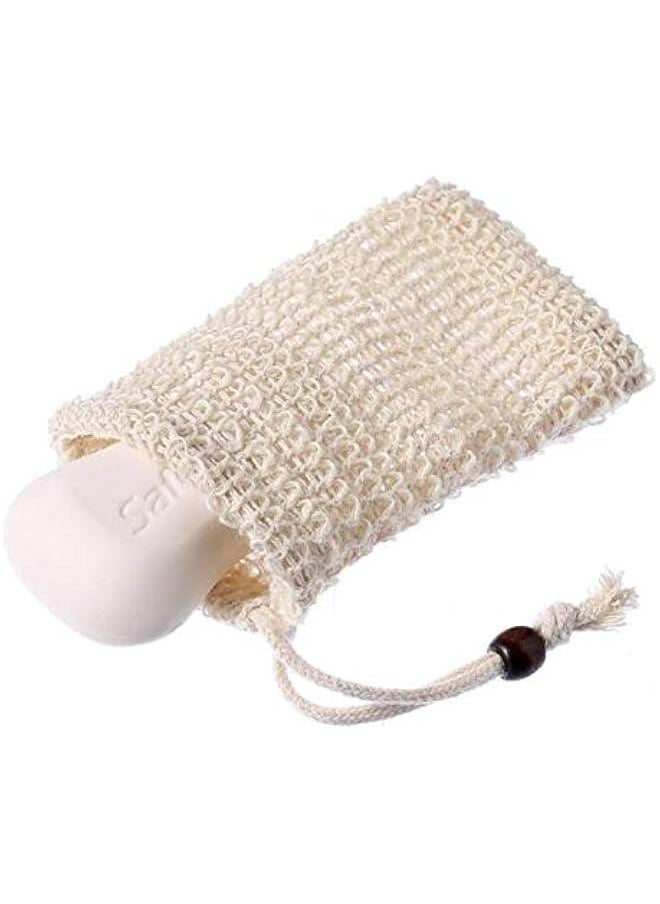 5PC Stylish Nice Natural Cotton And Linen Shower Exfoliating Sponge Bag Comfortable Bubble Net Soap Protective Bag Foam net