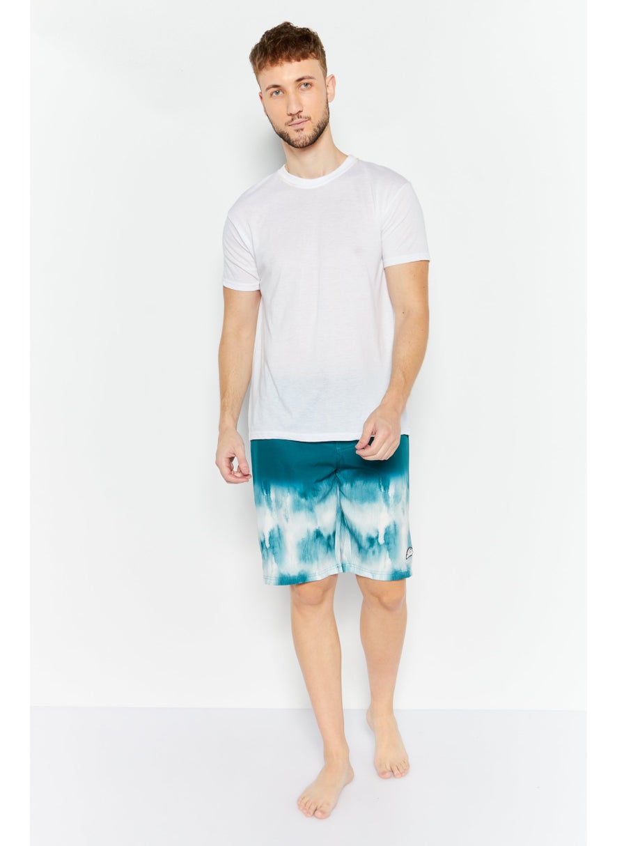 Men Tie Dye Swim Shorts, Green