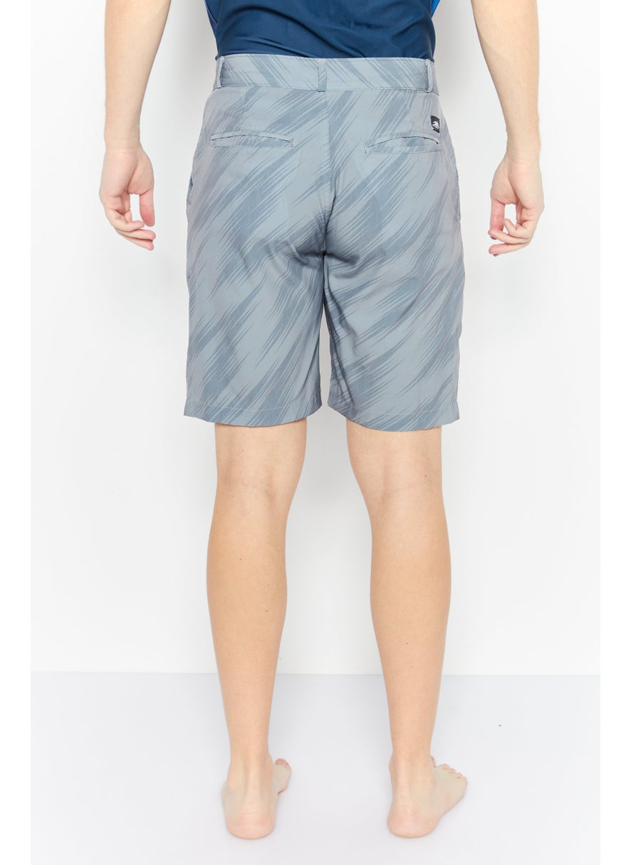 Men Allover Print Swim Shorts, Grey