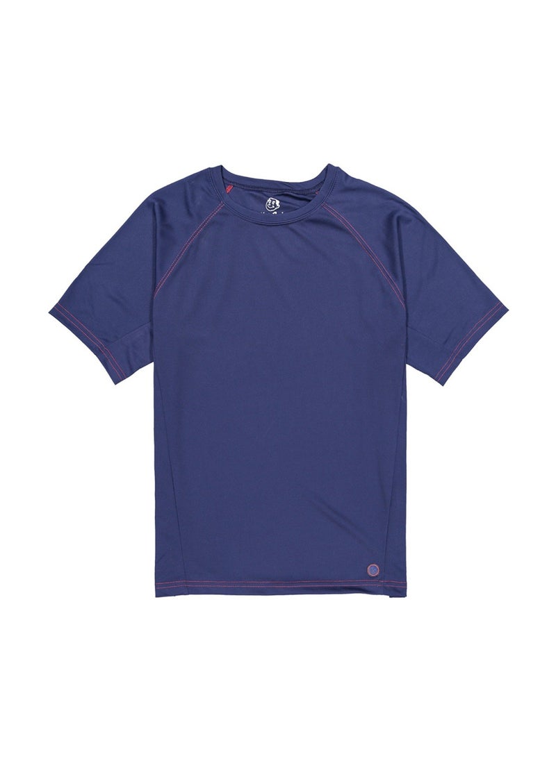 Mr. Swim Men Contrast UPF 50 Swim Tee, Navy and Red