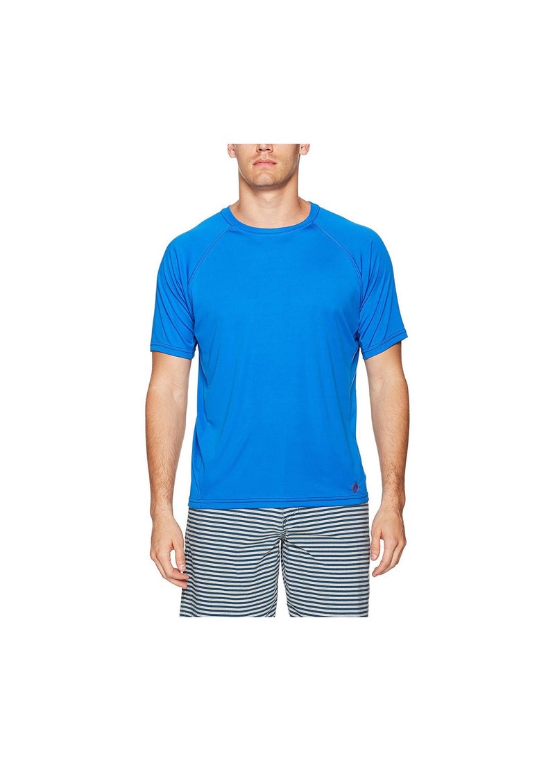 Mr. Swim Men Contrast UPF 50 Swim Tee, Royal and Black