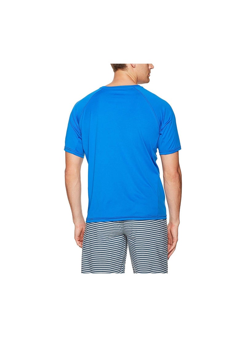 Mr. Swim Men Contrast UPF 50 Swim Tee, Royal and Black