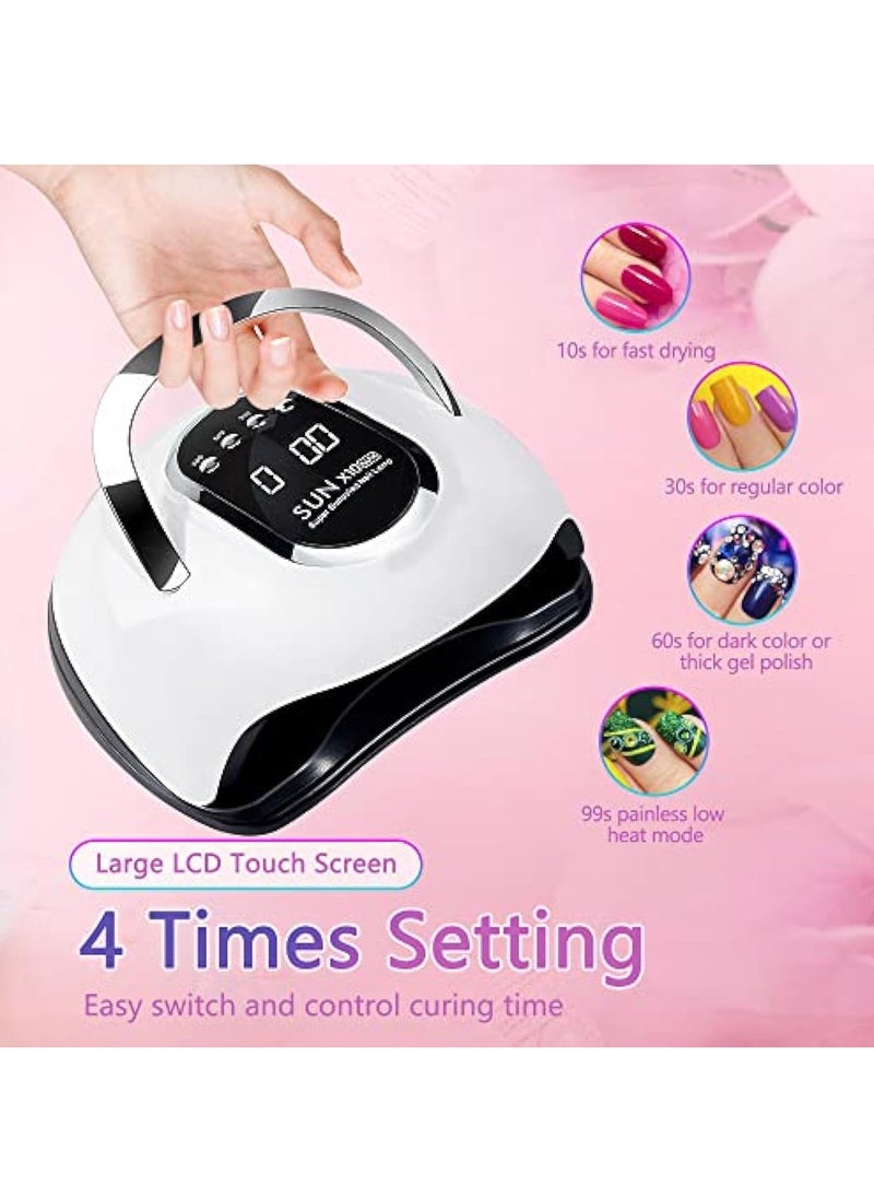 Max 280W Professional UV LED Nail Lamp For Nail Gel Fast Nail Polish Dryer With 66 Beads Auto Sensor 4 Timer Setting LCD Display For Salon And Home Use Nail Art Design Tools