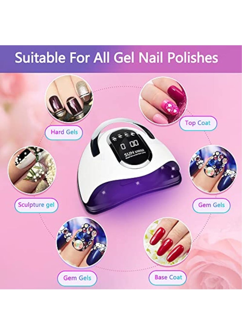 Max 280W Professional UV LED Nail Lamp For Nail Gel Fast Nail Polish Dryer With 66 Beads Auto Sensor 4 Timer Setting LCD Display For Salon And Home Use Nail Art Design Tools