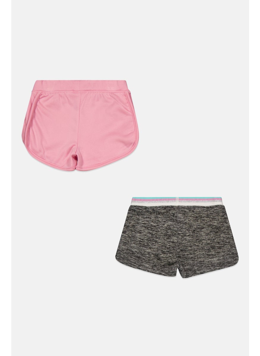 Toddlers Girl 2 Pack Short, Pink/Grey