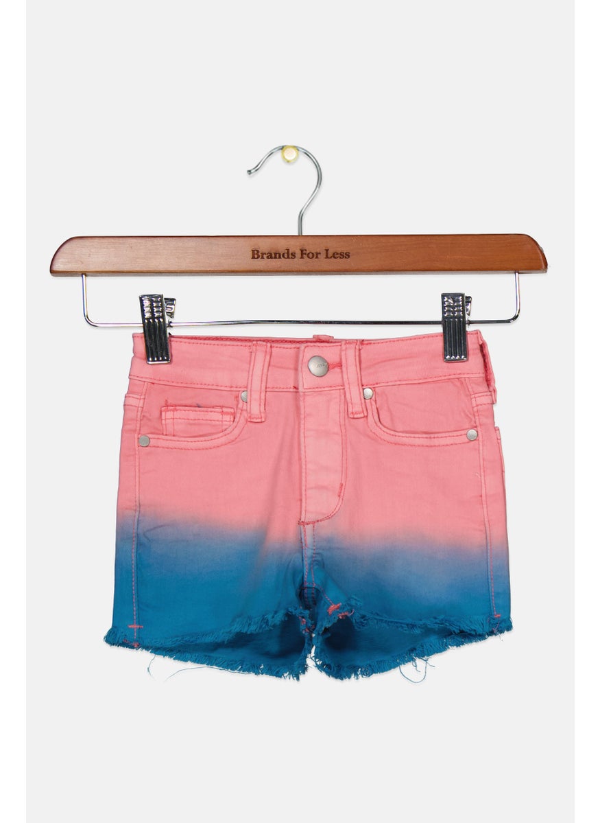 Toddlers Girl Two-Toned Denim Shorts, Pink/Blue