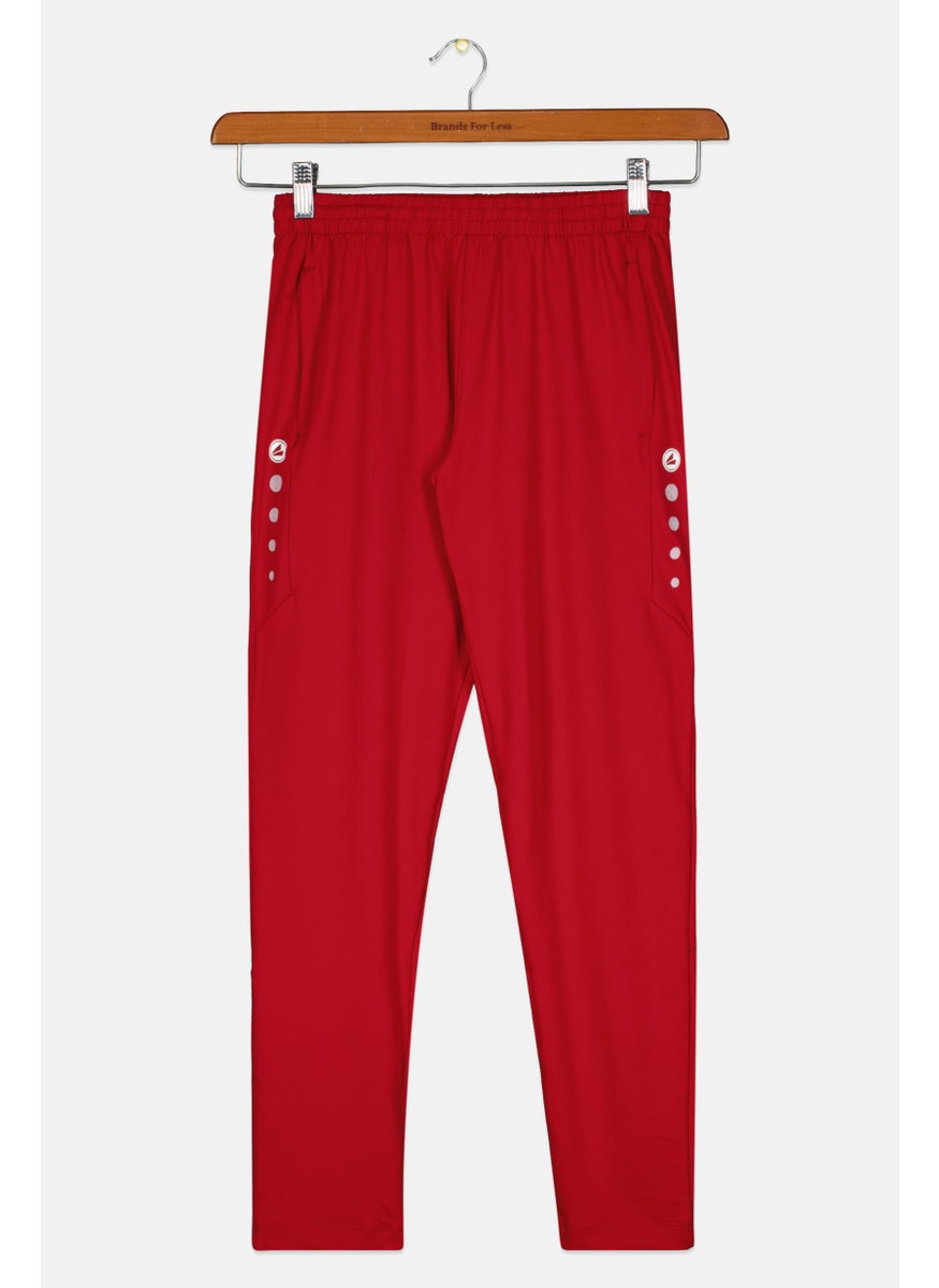 Kids Girl Sportswear Fit Brand Logo Track Pant, Red