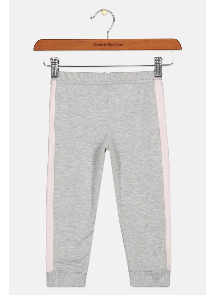 Toddlers Girl Sportswear fit Training Sweatpants, Grey/Pink