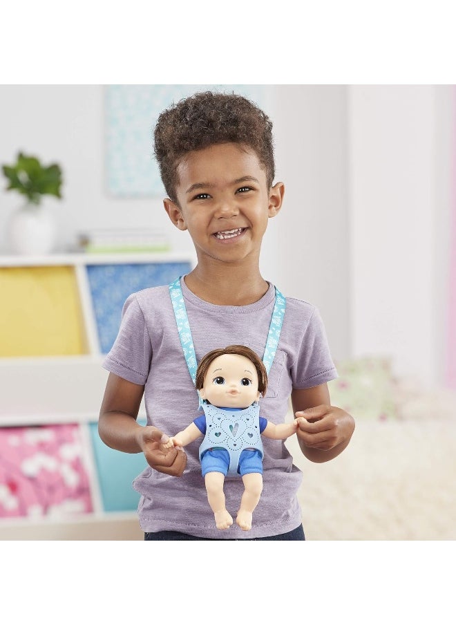 Baby Alive Littles by, Carry ‘N Go Squad, Little Matteo Brown Hair Boy Doll, Carrier, Accessories, Toy for Kids Ages 3 Years & Up