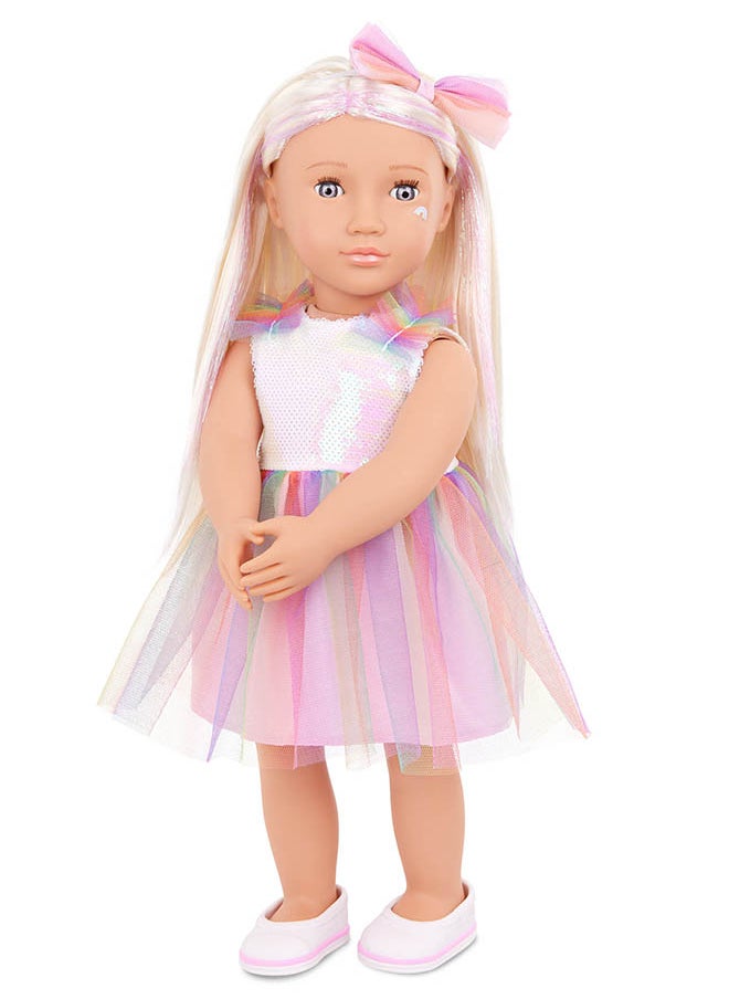 Fashionable 18-inch Girl Doll with Unicorn Outfit, Gifting Toys, Age 6+ years, Character-Iris