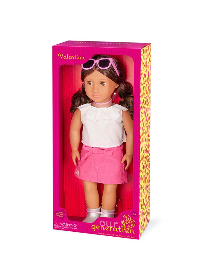 Fashionable 18-inch Girl Doll with Glam Outfit, Gifting Toys, Age 6+ years, Character-Valentina