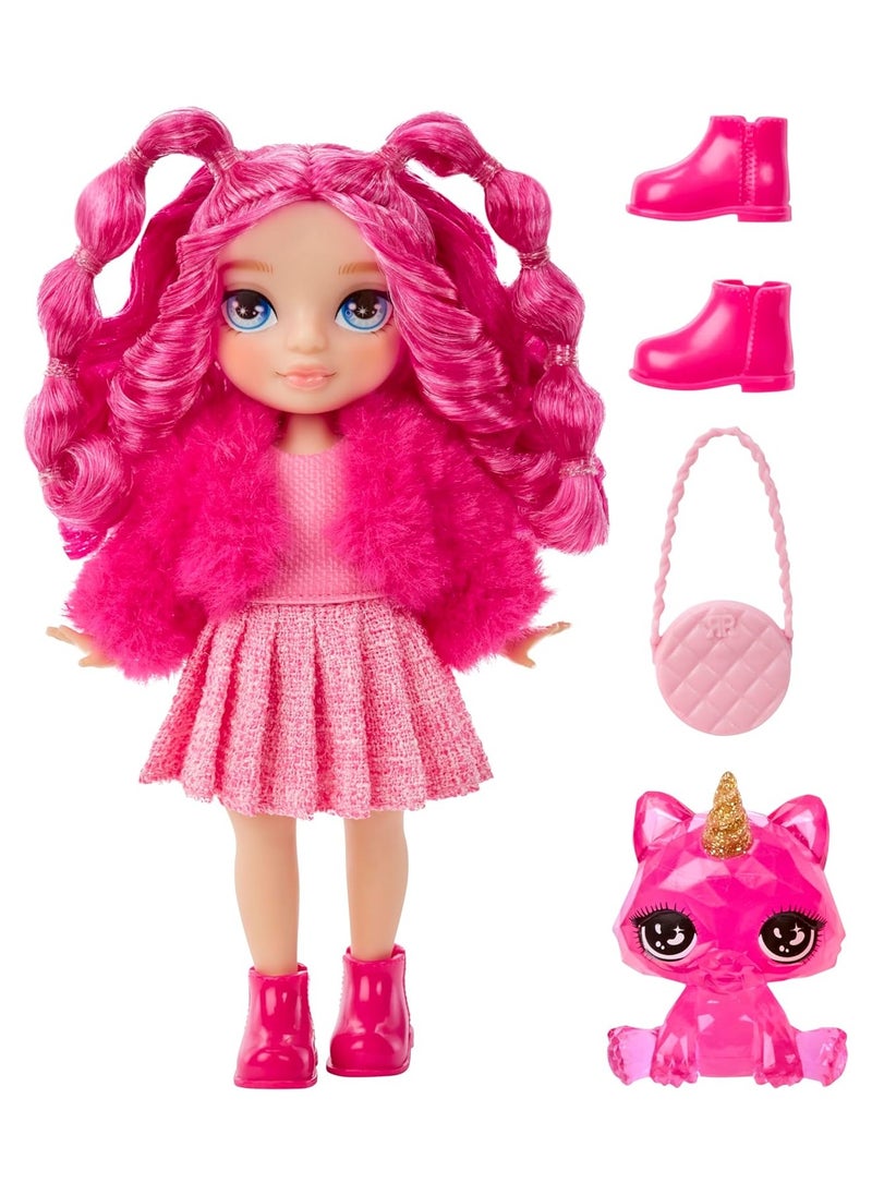 Rainbow High Littles Magenta Monroe, Pink Small Doll with Purse, Magical Pet Kitty