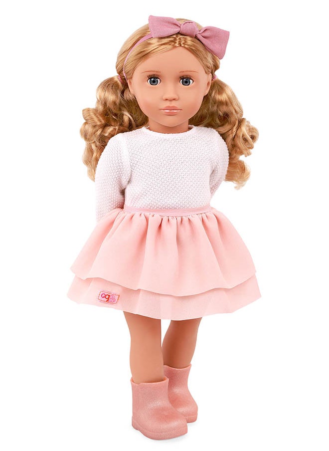 Fashionable 18-inch Girl Doll with Pink Frilly Skirt Outfit, Gifting Toys, Age 6+ years, Character-Effie