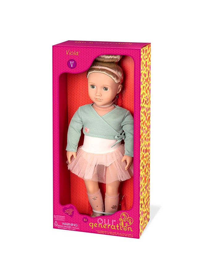 Fashionable 18-inch Girl Ballet Doll with Green Shrug, Gifting Toys, Age 6+ years, Character-Viola