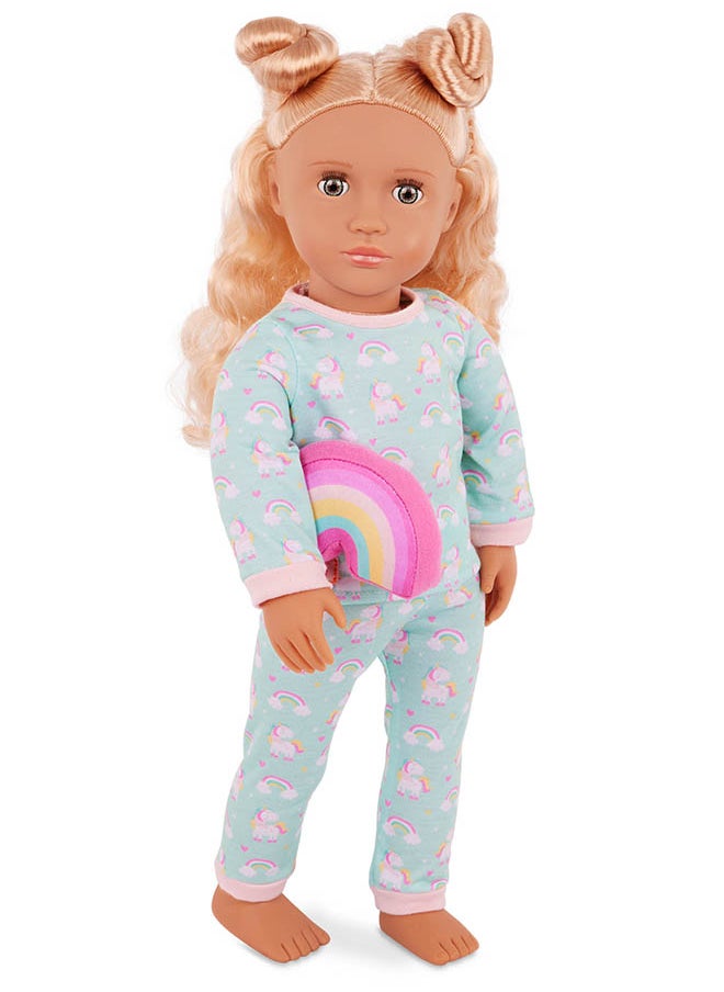 Fashionable 18-inch Girl Doll with Pajama Outfit Accessories, Gifting Toys, Age 6+ years, Character-Gillian