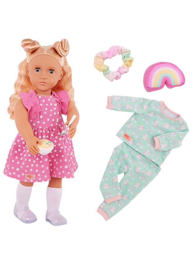 Fashionable 18-inch Girl Doll with Pajama Outfit Accessories, Gifting Toys, Age 6+ years, Character-Gillian