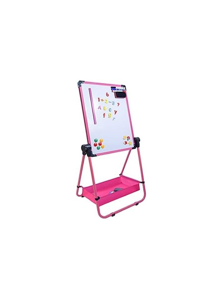 Dry Erase Easel Whiteboard and Chalk board18'' x 24 ''Double Sided Magnetic Children Art White Board Height Adjustable U-Stand for Kids Home Office whiteboard