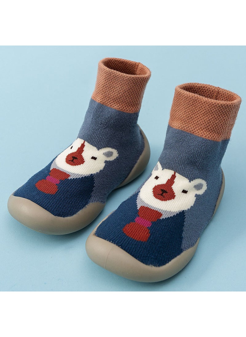 Winter Fleece Baby Sock Shoes Soft Sole Knit Cute Toddler Pre-WalkersMr. Blue Bear Mr. Blue Bear