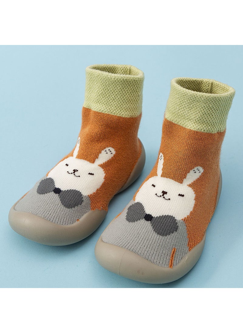 Winter Fleece Baby Sock Shoes Soft Sole Knit Cute Toddler Pre-WalkersOrange rabbit Orange rabbit