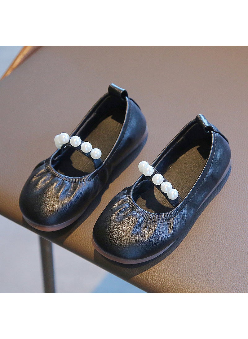 Girls Fashion Leather Flats Spring Autumn NewBlack Black