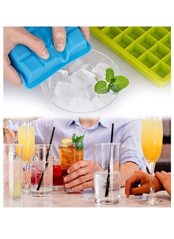 3-Piece Silicone lce Cube Tray Multicolour 18 x 12.5 x 2.8cm