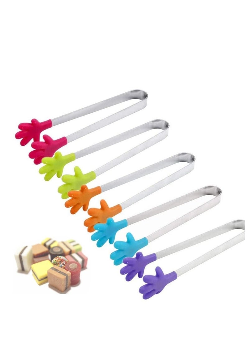 Cooking Tongs Kitchen Pliers Stainless Steel, Non Slip and Easy Grips Silicone Handle, Non-Scratch Tips, Locking Handle Joint System Barbecue Salad Baking