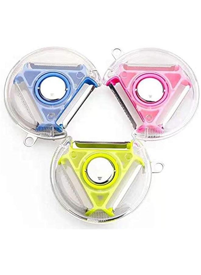 3 PCS Three-in-One Peeler Triangle Peeler Multi-Function Vegetable And Fruit Peeler Slicer