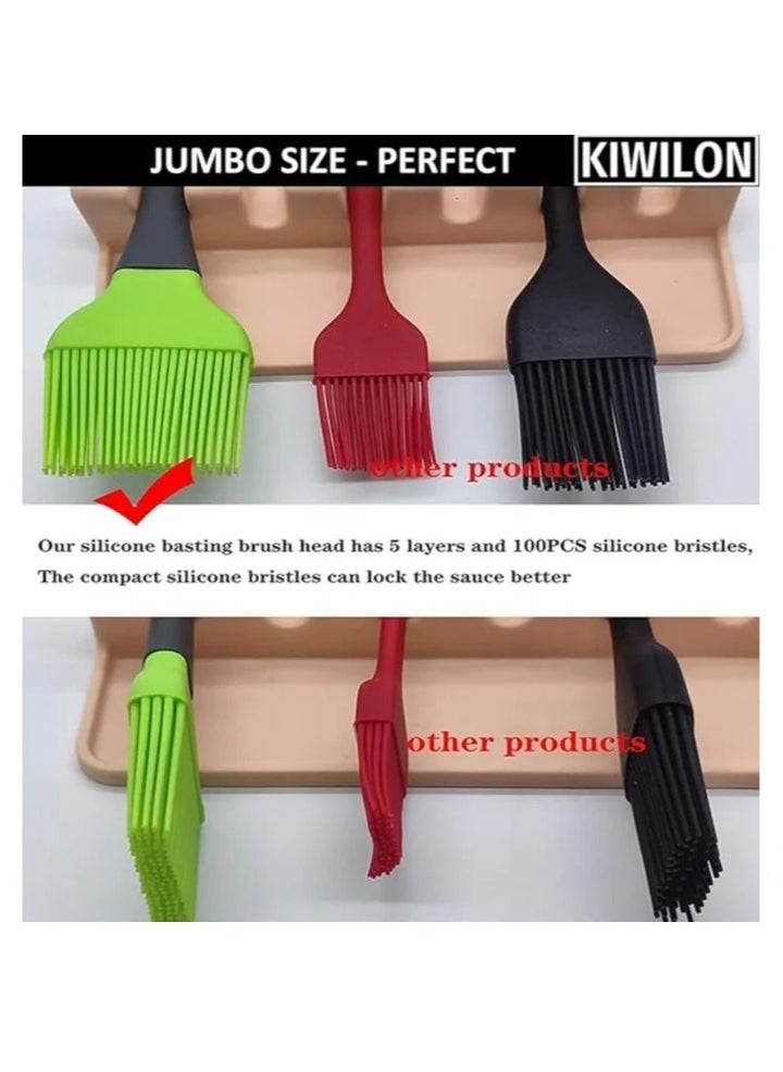 Kiwilon Heat Resistance Big Silicone Spatula Set for Cooking, Baking with Hanging Hole