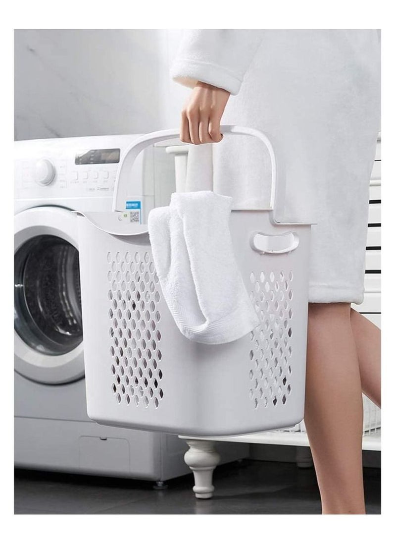 Extra Large Dirty Clothes Laundry Baskets Multilayer Storage Basket Plastic Towel Holder Laundry Basket Family White With Wheels