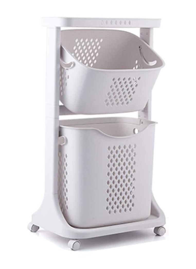 Extra Large Dirty Clothes Laundry Baskets Multilayer Storage Basket Plastic Towel Holder Laundry Basket Family White With Wheels