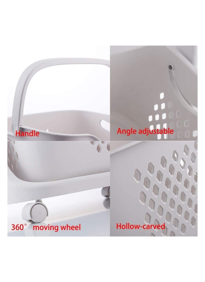 Extra Large Dirty Clothes Laundry Baskets Multilayer Storage Basket Plastic Towel Holder Laundry Basket Family White With Wheels