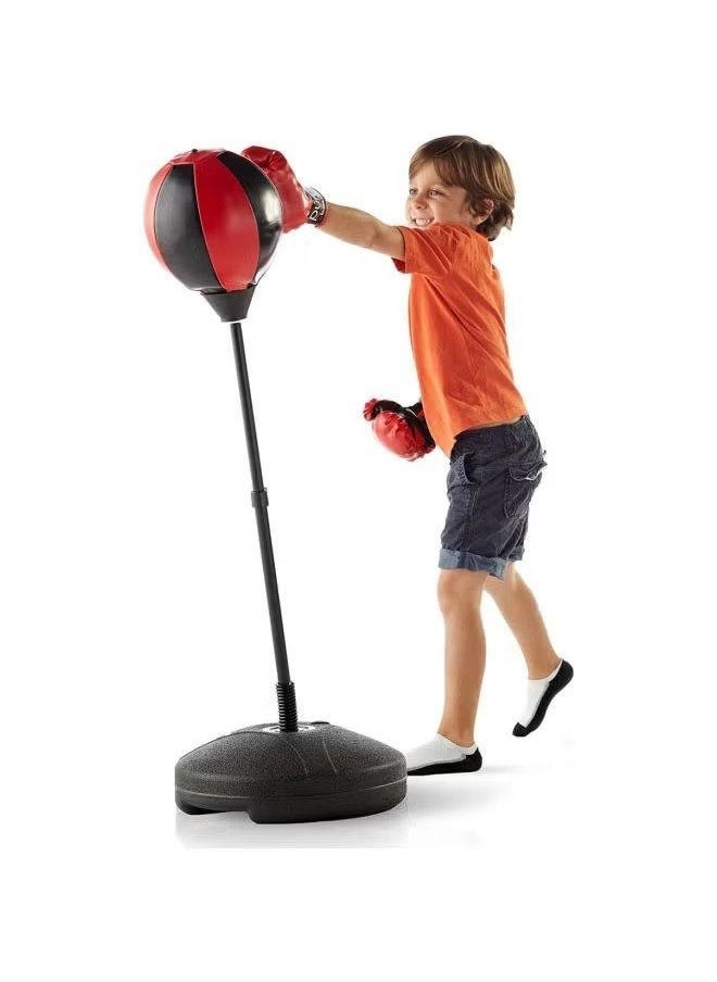 Boxing Punching Ball Stand With Gloves Set