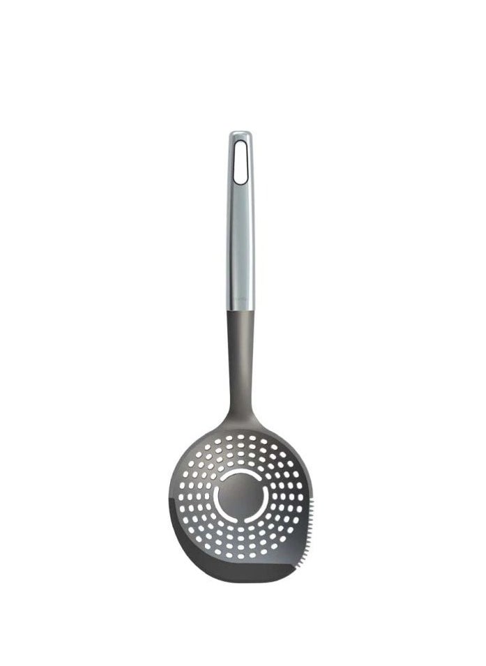 Oneida Skimmer with Silicone Handle - Heat-Resistant, Non-Stick Safe, Kitchen Strainer Tool