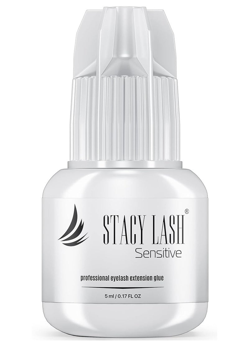 Sensitive Eyelash Extension Glue Stacy Lash 0.17fl.oz/5ml / 5-6 Sec Drying time/Retention – 4-5 Weeks/Black Adhesive/Professional Supplies