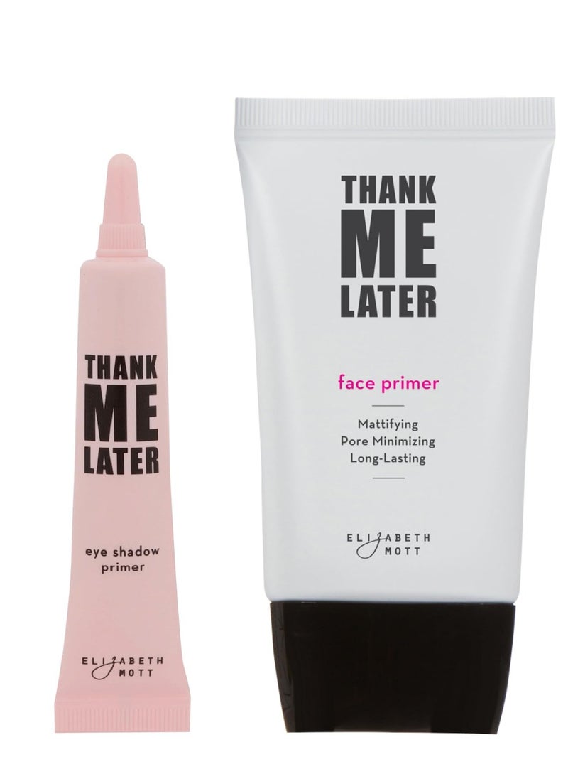 Elizabeth Mott - Thank Me Later Eye & Face Matte Primer for Long-Lasting Makeup Gripping Formula, Shine & Oil Control, Pore Minimizer, Hides Wrinkles, Prevent Creasing for All-Day Wear - 10 g & 30 g