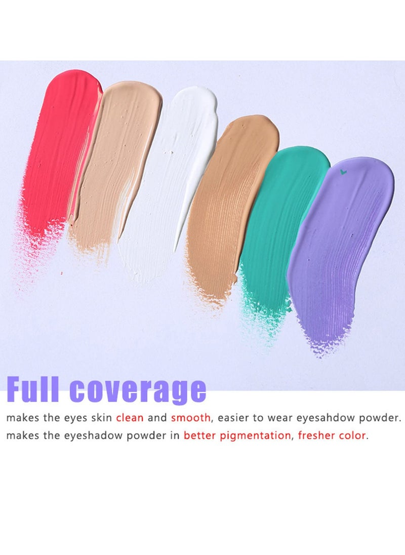 MAEPEOR Matte Eyeshadow Primer 6 Colors Prevent Oily Lids and Creasing Eye Primer Base Long-lasting Waterproof & Smudgeproof Eye Primer Makeup for All Shadows (Medium)