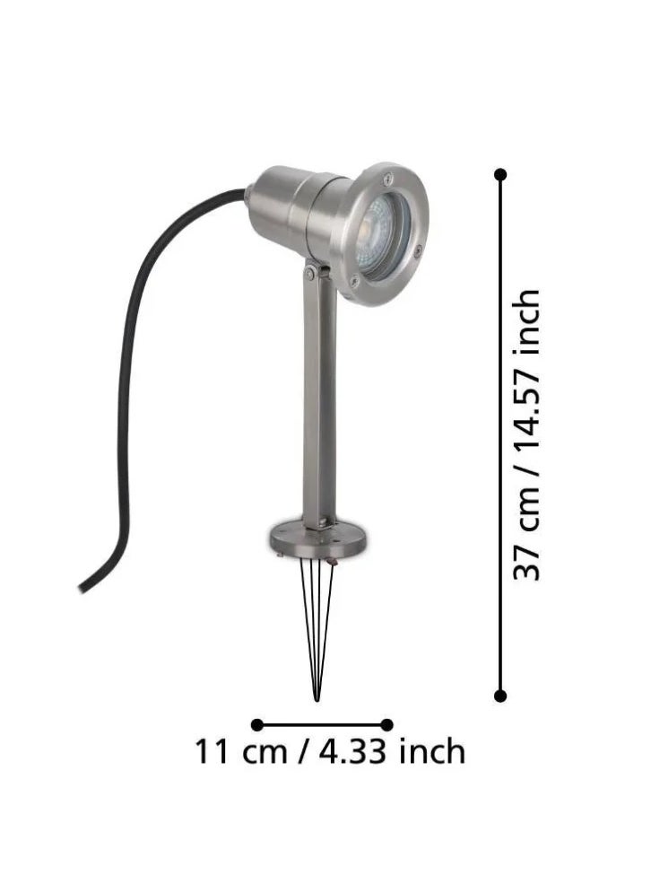 Nema Outdoor Grass Stud, GU10-LED 4.5W, Stainless Steel, 3000K, IP54, AL Cable + Plug