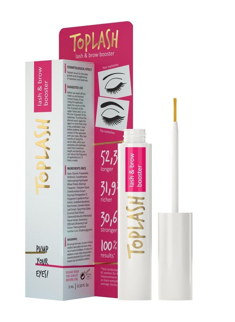 Eyelash Growth Serum - Innovative Formula for Longer, Thicker, Fuller Brows & Lashes - Natural, Cruelty-Free & Hypoallergenic - 0.10 fl.oz.