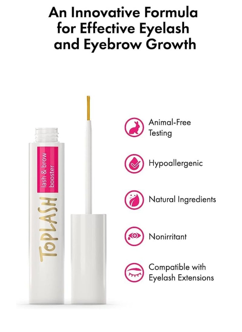 Eyelash Growth Serum - Innovative Formula for Longer, Thicker, Fuller Brows & Lashes - Natural, Cruelty-Free & Hypoallergenic - 0.10 fl.oz.