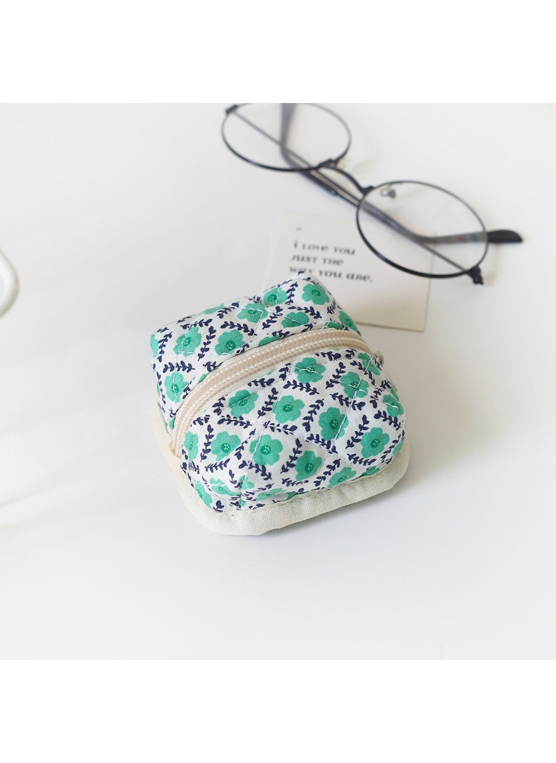 Cute Daisy Flower Coin Bag Suitable for AirPods Protective Case Bluetooth Headset Storage Bag Korean Style Girls Heart0355 Green-small flower headphone bag 0355 Green-small flower headphone bag