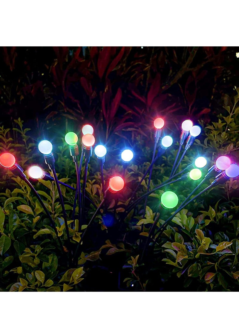 2 Pack Solar Garden Lights for Outdoor, Upgraded 10 LED Firefly Solar Swaying Lights, Sway by Wind, Waterproof Outdoor Lights Solar Powered for Yard Patio Pathway Decoration (color)