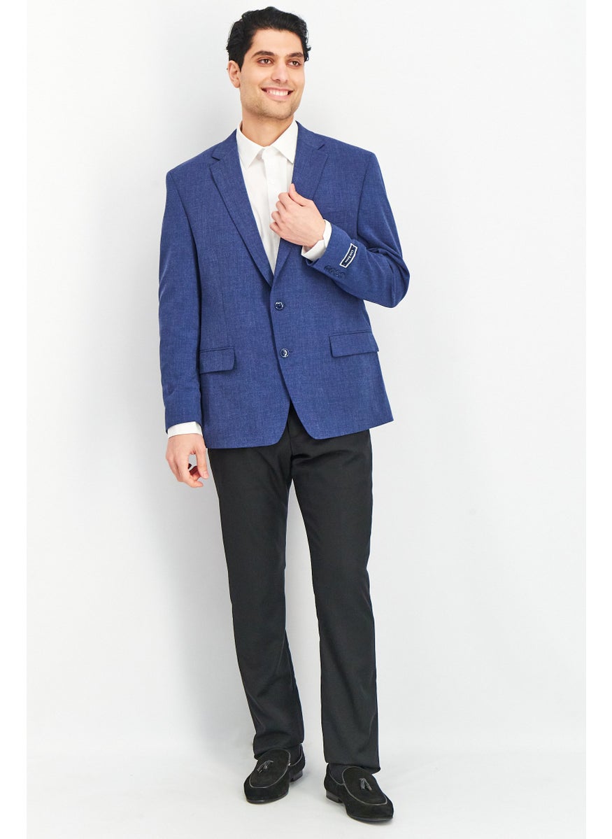 Men Regular Fit Solid Blazer Jacket, Blue