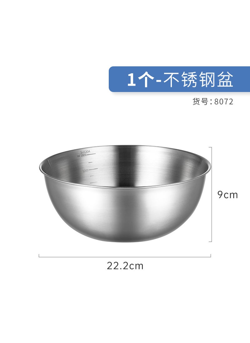 Stainless Steel 304 Food-Grade Mixing Bowl304 stainless steel basin-22cm 304 stainless steel basin-22cm