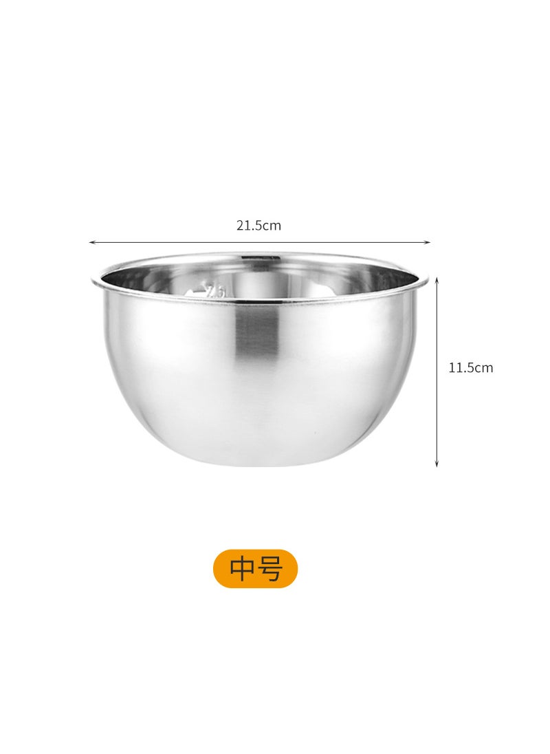 Stainless Steel Mixing Bowl Set for Baking Medium -22cm with scale