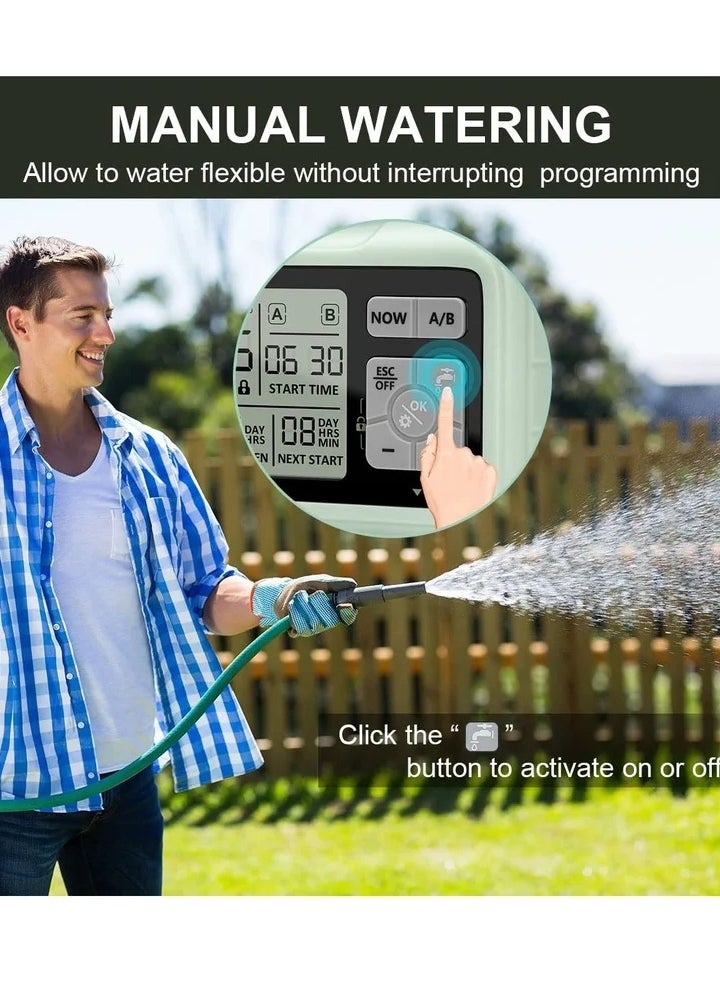 Sprinkler Timer Water Sprinkler Timer With 2 Outlets Garden Automatic Watering System/Sprinklers For Lawns Programmable Hose Timer Irrigation System With Child Lock Mode