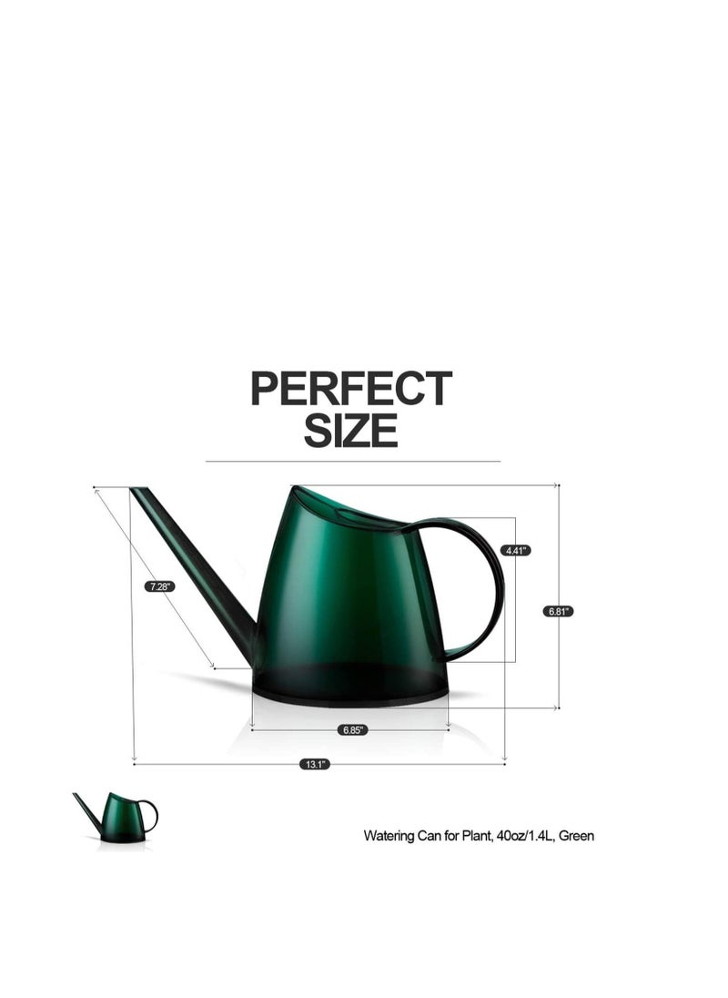 Watering Can Indoor Watering Can for House Bonsai Plants Garden Flower Long Spout 40oz 1.4L Translucent Green Fashionable Garden Flower Sprayer Long Mouth Candy Color Plant Watering Can